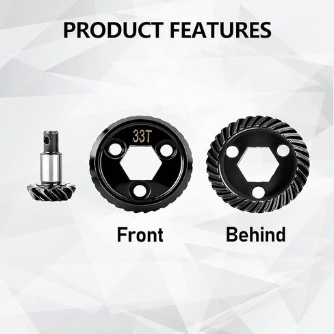 UTB18 Bevel Gear Set 33T/13T Helical Gear 40Chrome Steel Transmission Gears for Axial Capra UTB18 Upgrades Trail 4WD&4WS 1/18 RC Crawler in Saudi Arabia