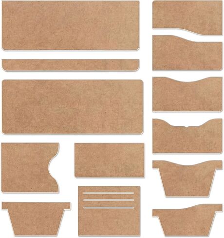 Chunful 13 Pcs Acrylic Leather Wallet Patterns Templates Drawings Kit Clear Sewing Templates Tool for Purse Women Leather Hand Crafts Lovers DIY Beginner in Saudi Arabia
