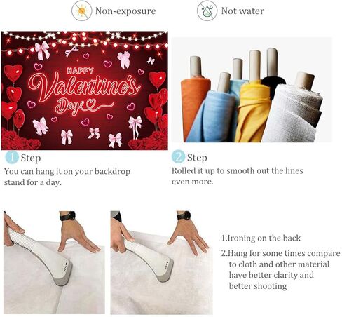 Happy Galentine's Day Backdrop 7x5FT Pink Bow Red Love Heart Balloon Photography Background Rose Flowers Galentines Party Decorations Photo Props in Saudi Arabia