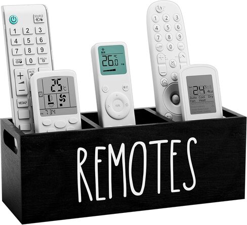 حامل جهاز التحكم عن بعد، حامل جهاز التحكم عن بعد للتلفزيون مع درج، منظم خشبي للتحكم عن بعد للطاولة، صندوق تخزين الوسائط لمنضدة النوم، غرفة المعيشة (أبيض، فتحتان) in Kuwait