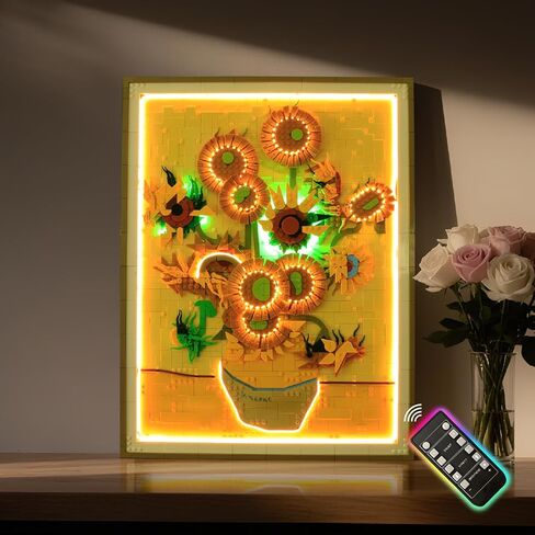 إضاءة LED لـ LEGO VAN GOGH SUNFLOWERS 31215 - طقم ضوء التحكم عن بعد لطراز LEGO SUNFLOWER - لم يتم تضمين مجموعة النموذج (إصدار RC) in Kuwait