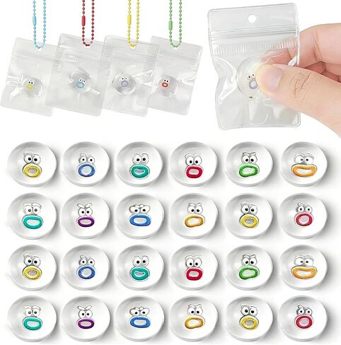 24 حزمة Mini Squishies Expression Expression مع 24 سلاسل مفاتيح لوازم المعلمين ، يجب أن يكون الفصول الدراسية الصغيرة اللزجة ، تملأ الحفلات جوائز الفصول الدراسية in Kuwait