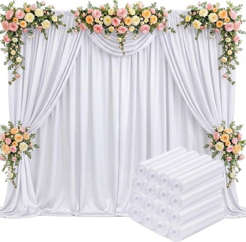 80 FT x 10 FT Black Backdrop Curtains, Set of 16 Panels Wrinkle Free Black Wedding Backdrop Drapes Polyester Photo Back Drop Cloth for Birthday Graduation Party Photography Background in Saudi Arabia