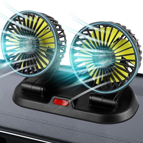 Car Fan 12V Portable Car Cooling Fans That Blow Cold, Cigarette Lighter Plug Spray Fan for Vehicles, RVs, and SUVs in Saudi Arabia