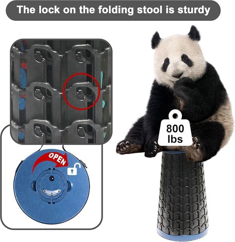 Upgraded Collapsible Stool with Cushion, 880Lbs Max Weight, Portable Folding Height Adjustable Lightweight Retractable Telescoping Stool for Camping Outdoors Fishing Hiking Travel BBQ with Carry Bag in Kuwait