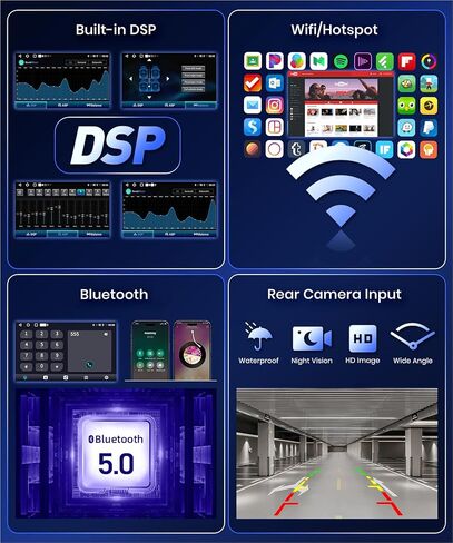 ستيريو سيارة 8Core 4G 64G لراديو VW Passat Jetta Golf Touran مع CarPlay Android Auto، شاشة لمس 9 بوصة 1080P HD 5.0 ​​راديو بلوتوث مع GPS WiFi FM/RDS EQ Obd2 HD كاميرا احتياطية 36/40Pin in Kuwait