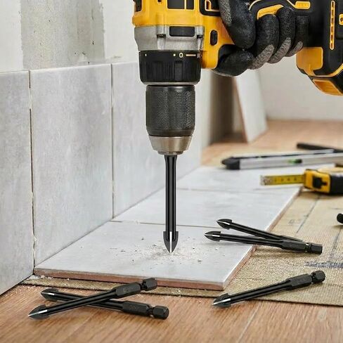 10/12/15/20Pcs Tile Porcelain Drill Bit 6mm Alloy Drill Bits Full-Grinding Glass Marble Drill Set Electric Screwdriver Bits Metal Hole Saw Drilling Tool for Tile Porcelain Glass Mirror in Saudi Arabia