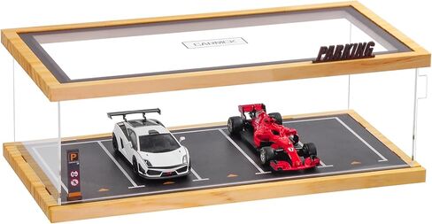 حالة عرض 1/64 مقياس Diecast مواقف السيارات مرآب موديل عرض CASE 5 أماكن وقوف السيارات مع غطاء الأضواء الغطاء الأكريليك الأخضر in Kuwait