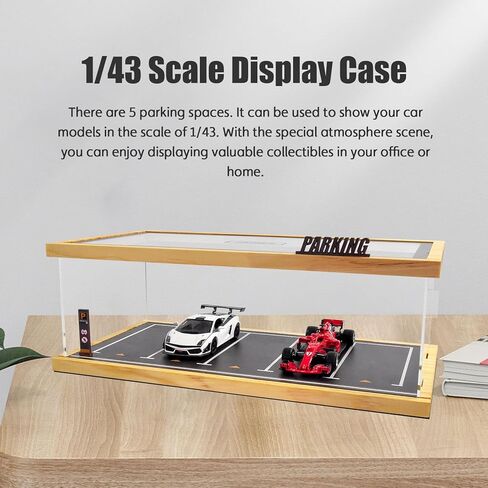 حالة عرض 1/64 مقياس Diecast مواقف السيارات مرآب موديل عرض CASE 5 أماكن وقوف السيارات مع غطاء الأضواء الغطاء الأكريليك الأخضر in Kuwait
