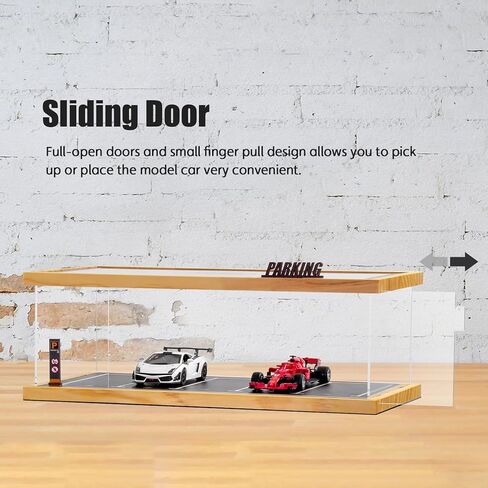 حالة عرض 1/64 مقياس Diecast مواقف السيارات مرآب موديل عرض CASE 5 أماكن وقوف السيارات مع غطاء الأضواء الغطاء الأكريليك الأخضر in Kuwait