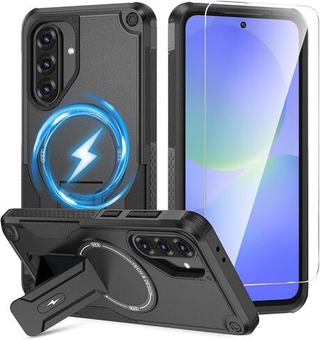 حافظة Caka لهاتف Samsung Galaxy A17 /A26 5G [متوافقة مع MagSafe] [مسند غير مرئي] [واقي شاشة HD]، غطاء هاتف مغناطيسي واقٍ لهاتف Galaxy A17 4G /5G & A26 5G 2025 - أزرق in Kuwait