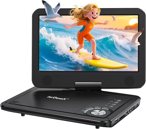 ieGeek Portable DVD Player 12.5", with 10.5" HD Swivel Screen, Car Travel DVD Players 5 Hrs Rechargeable Battery, Region-Free Video Player for Kids Elderly, Remote Control, Sync TV, USB&SD, Purple in Saudi Arabia