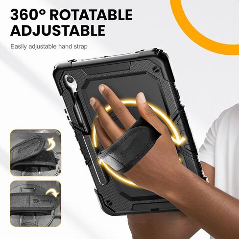 Timecity Case for Samsung Galaxy Tab S10 FE+/ S10 FE Plus 5G 2025 Protective 13.1 inch Tablet, Shockproof Heavy Duty Cover with S Pen Holder, Kickstand, Screen Protector, Hand & Shoulder Strap, Black in Saudi Arabia