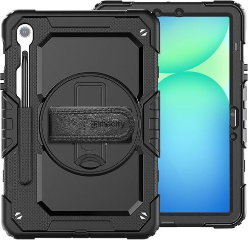 Timecity Case for Samsung Galaxy Tab S10 FE+/ S10 FE Plus 5G 2025 Protective 13.1 inch Tablet, Shockproof Heavy Duty Cover with S Pen Holder, Kickstand, Screen Protector, Hand & Shoulder Strap, Black in Saudi Arabia