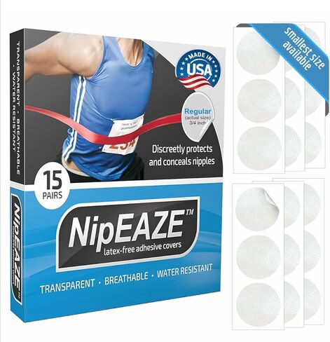 NipEaze - أغطية الحلمات الرياضية الأصلية - حاصلة على براءة اختراع ومثبتة - منع الاحتكاك للرجال والنساء in Kuwait