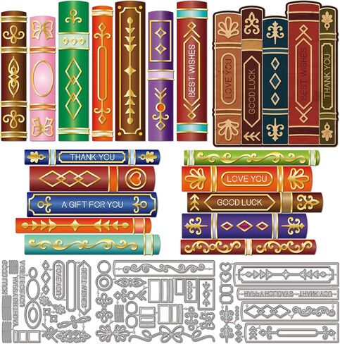 قوالب قطع الكتب الصغيرة من GLOBLELAND DIY لأرقام الحروف المعدنية للقصاصات وزوايا القطع وملصقات القطع لصنع البطاقات والنقش وألبوم الصور والديكور الحرفي in Kuwait