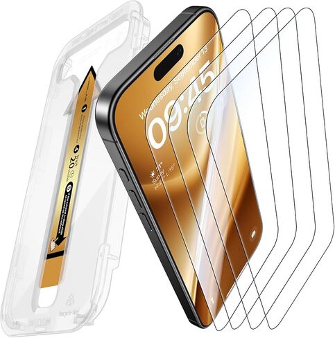 MRGLAS 4-Pack TOP 9H+ Glass for iPhone 16 Pro Max Screen Protector [Auto Alignment Kit] [10X Military Protection] UNBREAK Tempered Glass for 16 ProMax 6.9 inch Longest Durable Case-Friendly in Saudi Arabia