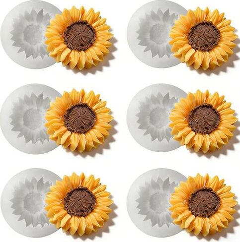 6pcs قوالب السيليكون زهرة زهرة ، قوالب شمعة من سيليكون زهرة لطيفة ، قوالب زهور ذات دقة ثلاثية الأبعاد لصنع الشموع ، شوكولاتة فندان ، تزيين الكيك ، الصابون ، حلوى طين غسول الشمع الشمع in Kuwait