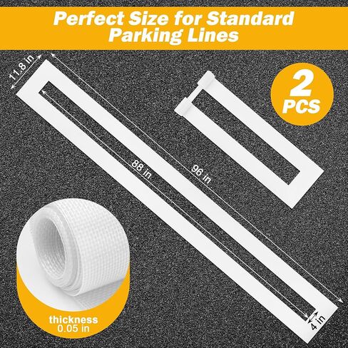 4 x 88 Inch Parking Lot Line Stencil, Pletpet Heavy-Duty Silicone with Glass Fiber Reusable Parking Lot Line Stencil for Painting Pavement Marker Template for Asphalt and Concrete in Saudi Arabia
