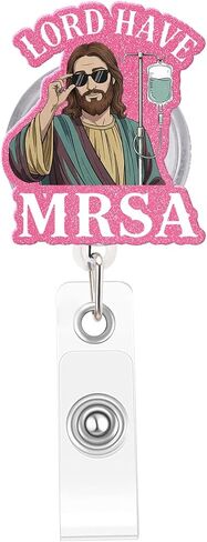 مضحك ممرضة شارة بكرة ، اللورد لديها حامل شارة MRSA مع مقطع قابل للسحب ، هدايا لطيفة لطالب التمريض RN LPN CNA MA العامل الطبي الطبيب in Saudi Arabia