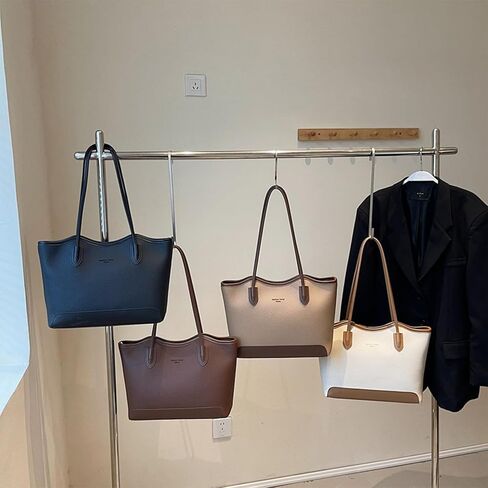 PU Leather Tote Bag Women Laptop Handbag with Zipper Spacious Multi-Pocket Designer Top Handle Bag Shoulder Bag in Saudi Arabia