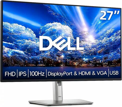 Dell P24 inch Monitor, LED FHD - 100Hz Refresh Rate 15001 Contrast Ratio, AMD FreeSync - VESA, IPS, Height/Tilt/Pivot/Swivel Adjustability, 2 x DisplayPort & HDMI, USB, Black, Silver in Saudi Arabia