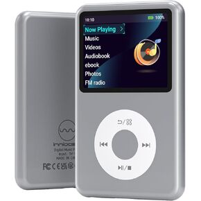 مشغل Mp3 128 جيجا مع بلوتوث، جهاز استماع صغير محمول بحجم 2.4 بوصة بصوت هاي فاي بلوتوث، أفضل خيار لعام 2024 (فيروزي) in Kuwait