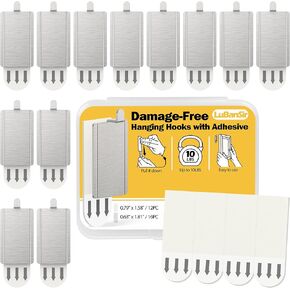 صورة Lubansir معلقة شماعات الجدار معلقة بدون أظافر ، 12 حزمة من السنانير اللصق المعدنية مع 16 شريطًا للصور الصغيرة/الفن/المرايا in Kuwait