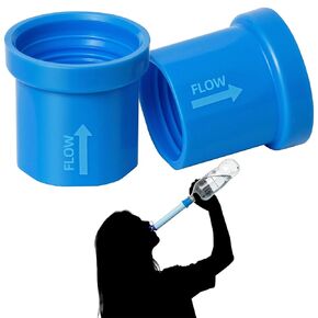 قطعتان من وصلات فلتر المياه المتوافقة مع LifeStraw، سهلة الشرب والمشاركة، خيط فريد يناسب زجاجات وأكياس المياه مقاس 28 مم، طقم محول محمول لنظام تنقية المياه، معدات المشي لمسافات طويلة in Saudi Arabia