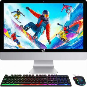 كمبيوتر مكتبي الكل في واحد، شاشة FHD مقاس 24 بوصة، رباعي النواة i7 3.1 حتى 3.9 جيجا هرتز، ذاكرة 16 جيجا، 512 جيجا SSD، واي فاي 5، بلوتوث، لوحة مفاتيح RGB وماوس ولوحة ماوس، كاميرا ويب، W10H64 in Kuwait