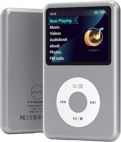 مشغل Mp3 128 جيجا مع بلوتوث، جهاز استماع صغير محمول بحجم 2.4 بوصة بصوت هاي فاي بلوتوث، أفضل خيار لعام 2024 (فيروزي) in Kuwait
