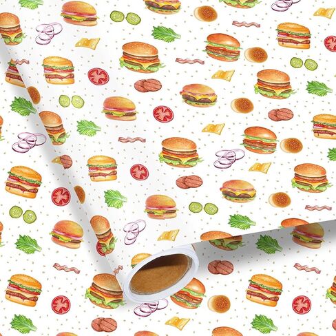 Pineraap Sausage Wrapping Paper Roll, 17 Inch x 16.4 Feet Meat Design Gift Wrap Funny Food Gift Packing Paper for Men Women Chef - Birthday Party Holiday in Saudi Arabia