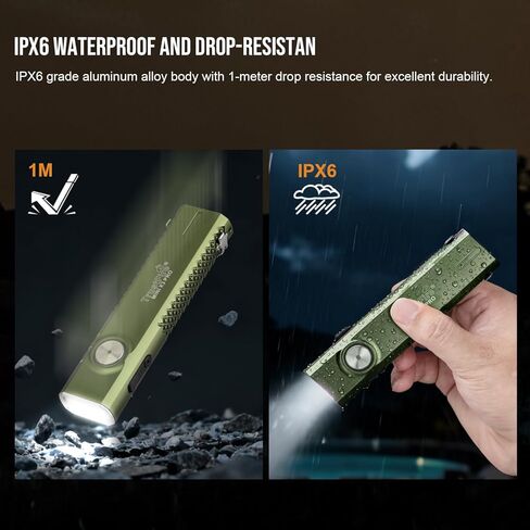 مصباح يدوي TrustFire Mini X3-PRO مسطح EDC مع ضوء أبيض، ضوء فيضانات، الأشعة فوق البنفسجية، شعاع أخضر، أحمر، ضوء أزرق، 2050 لومن مصابيح كاشفة قابلة لإعادة الشحن، أوضاع إضاءة 6 في 1 للتخييم والطوارئ (أسود) in Kuwait