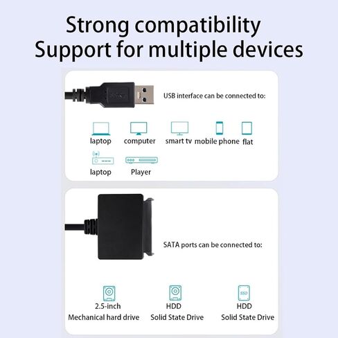 محول USB3.0 سريع السرعة إلى SATAs حاوية محرك أقراص ثابتة خارجي مقاس 2.5 بوصة للنسخ الاحتياطي للبيانات in Saudi Arabia