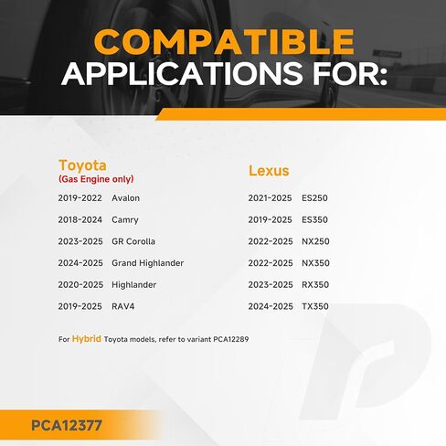 فلتر هواء المحرك متوافق مع 2018-2025 Toyota & Lexus Camry RAV4 Corolla Highlander Sienna Avalon Venza C-HR 86 RX350h ES300h NX350h BRZ يحل محل CA12289 in Saudi Arabia