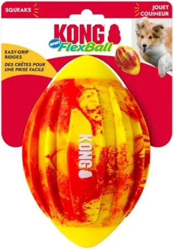 Kong Sport Flexball-لعبة متينة ، نطاط ، مع لعبة Squeaker & Easy-Grip للكلاب (كبيرة جدًا (كرة)) in Saudi Arabia