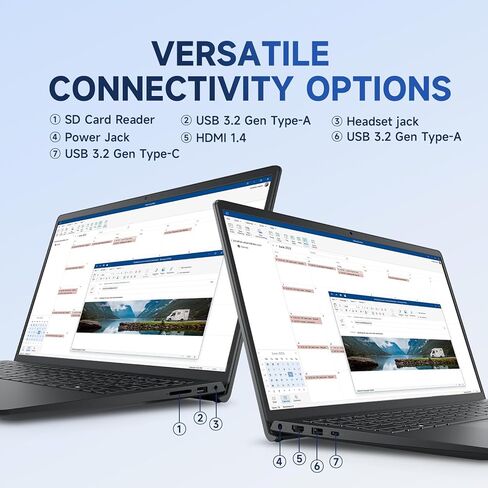 كمبيوتر محمول للأعمال Dell Inspiron 15 بشاشة تعمل باللمس، شاشة 15.6 بوصة FHD مضادة للتوهج، AMD Ryzen 7 7730U، ذاكرة الوصول العشوائي 16 جيجابايت + 1 تيرابايت SSD، AMD Radeon Graphics، Windows 11 Pro، Copilot AI PC، Wi-Fi، HDMI، كاميرا ويب in Kuwait