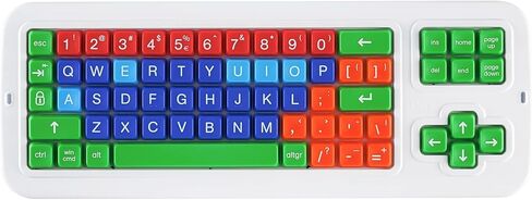 Clevy Keyboard Tri-Mode Lowercase - Kids Lowercase USB & Blutooth Compatible Colorful Spill Proof Keyboard for Early Education - Designed to Help Teach Computer and Typing Skills to Children in Kuwait