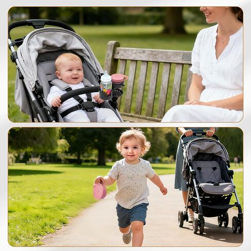 3-in-1 Stroller Cup Phone Holder Attachment Universal Cup Holder with Adjustable Phone Mount Double Cup Holder for Walker Wheelchair (Blue) in Saudi Arabia