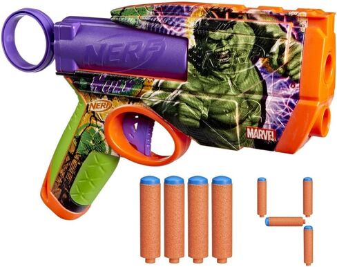 Nerf Marvel Iron Man Dart Blaster | 4 NERF N1 FOAM SWARTS | تصاميم الجلد المستوحاة من الرجل الحديد | هدايا الأطفال | ألعاب وألعاب في الهواء الطلق للأعمار 8+ (Amazon Exclusive) in Kuwait