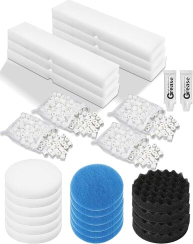 مجموعة وسائط مرشح 35 PCS لـ Fluval 406/407 تشمل مرشحات العلبة وسادة تلميع المياه ، وسادة فون بيولوجية ، أمونيا/الفوسفات/النيتريت مزيل ، 500 جرام وسائط BioMax ، 500 جرام من الكربون ، التشحيم السيليكون ، حقيبة تصفية in Kuwait