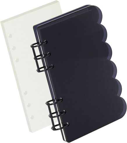 Koqye A6 Clear Acrylic 6 حلقات بتلات الدفتر Binder Binder مع حلقات جولة ذهبية ، يتضمن 1 عبوات فارغة للمخطط الشخصي (Clear) in Saudi Arabia