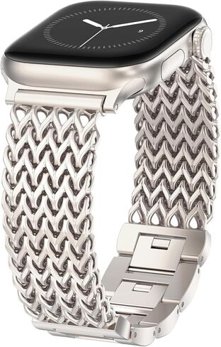 WINGLE for Apple Watch Band Women 38mm 40mm 41mm 42mm 44mm 45mm 46mm 49mm Series 11 10 9 8 7 6 5 4 3 2 1 SE 3/2/1, Dressy Band Stainless Steel Chain Strap Designer Link Bracelet for iWatch Ultra in Saudi Arabia