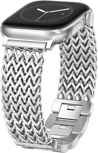 WINGLE for Apple Watch Band Women 38mm 40mm 41mm 42mm 44mm 45mm 46mm 49mm Series 11 10 9 8 7 6 5 4 3 2 1 SE 3/2/1, Dressy Band Stainless Steel Chain Strap Designer Link Bracelet for iWatch Ultra in Saudi Arabia