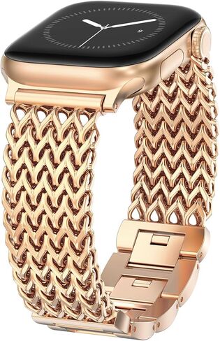 WINGLE for Apple Watch Band Women 38mm 40mm 41mm 42mm 44mm 45mm 46mm 49mm Series 11 10 9 8 7 6 5 4 3 2 1 SE 3/2/1, Dressy Band Stainless Steel Chain Strap Designer Link Bracelet for iWatch Ultra in Saudi Arabia