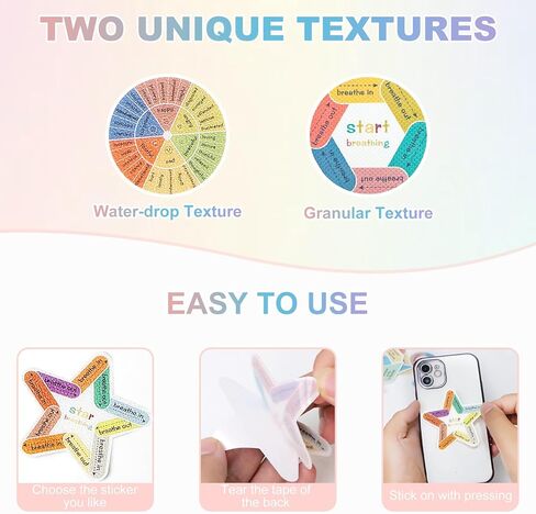 45 Pcs Anxiety Sensory Stickers Textured Sensory Stickers Anti Stress Anxiety Relief Items Adhesive Tactile Fidget Tool for Classroom Desk Adults Teens Anxiety Relief in Saudi Arabia