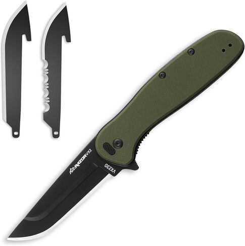 OUTDOOR EDGE RAZOR VX2 | Replaceable Blade EDC Folding Pocket Knife | 3" Stainless Blade, Black G10 Handle, Reversible Pocket Clip | Outdoor, Camping, Survival, Utility in Saudi Arabia
