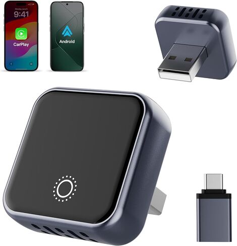 محول CarPlay لاسلكي 2 في 1 لهواتف Apple iPhone وAndroid، تحويل CarPlay السلكي إلى لاسلكي للسيارات ذات منفذ USB/Type-C in Kuwait