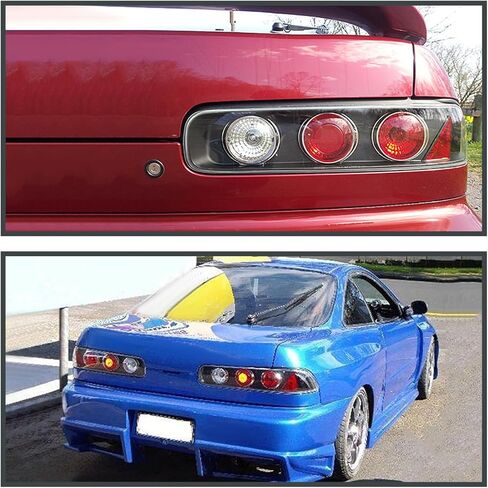 SPEC-D TUNING Glossy Black Housing Dark Smoke Lens Tail Lights Compatible with 1994-2001 Acura Integra 2Dr, Left + Right Pair Assembly in Saudi Arabia