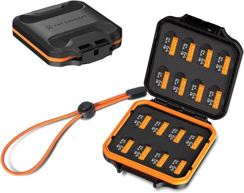 K&F CONCEPT 12 Slots Memory Card Case, Removable Card Slots, Water-Resistant and Anti-Shock Transparent Card Holder Storage Box for 8 Micro SD TF Cards, 2 SD Cards and 2 CFA Cards in Saudi Arabia